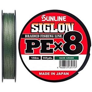 Шнур Sunline Siglon PE X8 150м 0.8 dark green